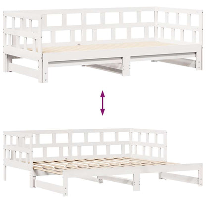 Letto Estraibile con Cassetti senza Materasso Bianco 90x190 cm | homemem39