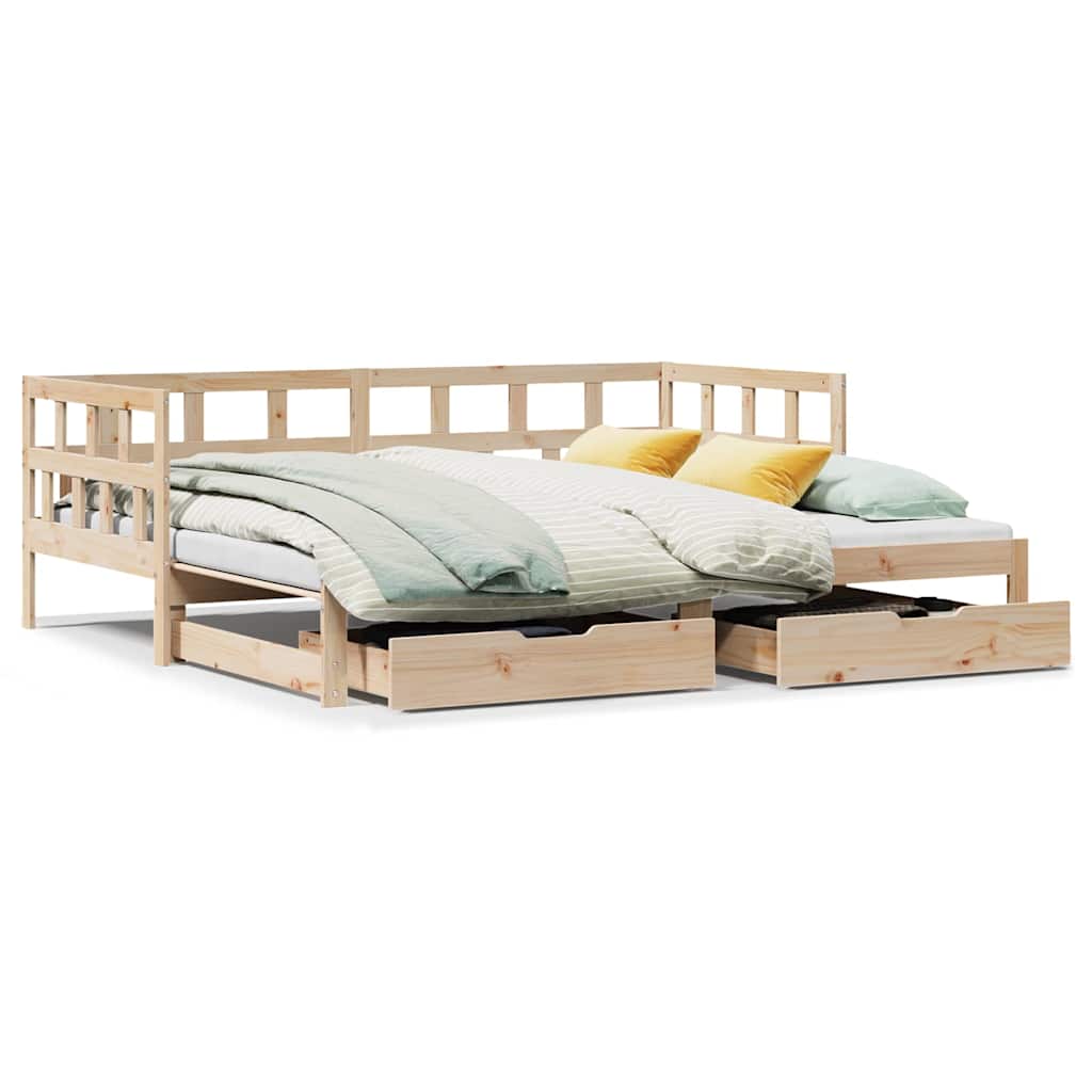 Divano Letto Estraibile con Cassetti senza Materasso 80x200 cm | homemem39
