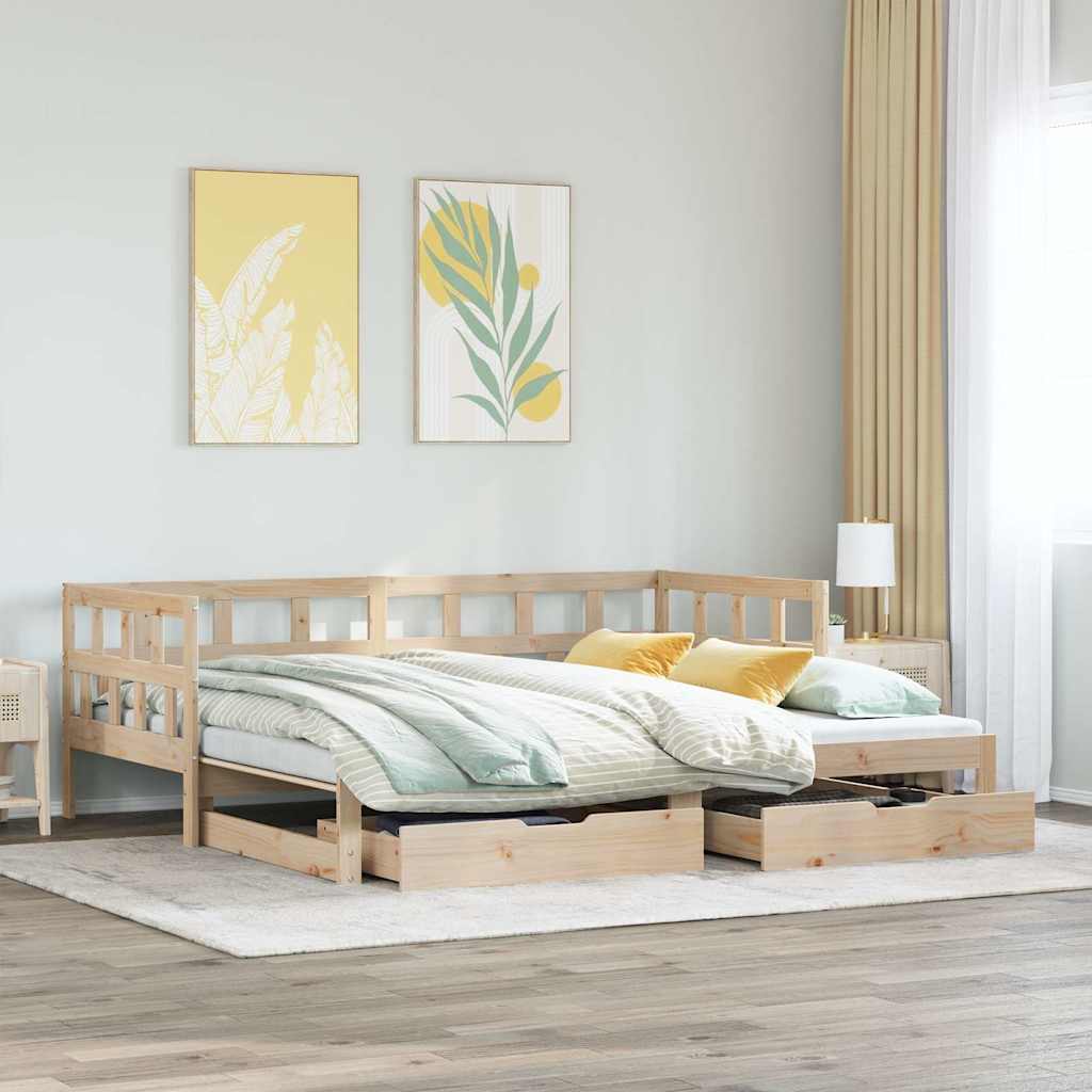 Divano Letto Estraibile con Cassetti senza Materasso 80x200 cm | homemem39