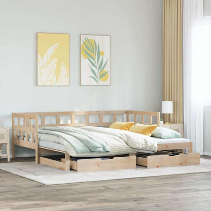 Divano Letto Estraibile con Cassetti senza Materasso 80x200 cm | homemem39