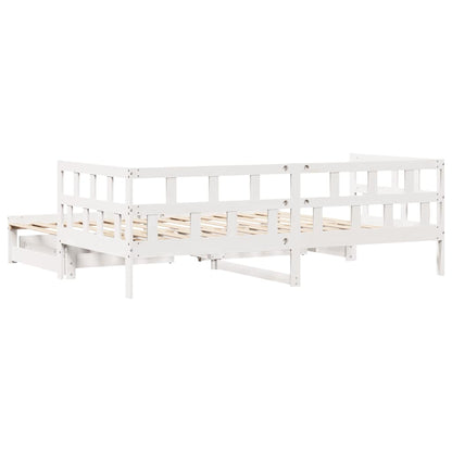 Letto Estraibile con Cassetti senza Materasso Bianco 90x190 cm | homemem39