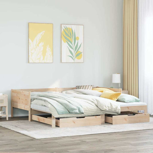 Divano Letto Estraibile con Cassetti senza Materasso 80x200 cm - homemem39