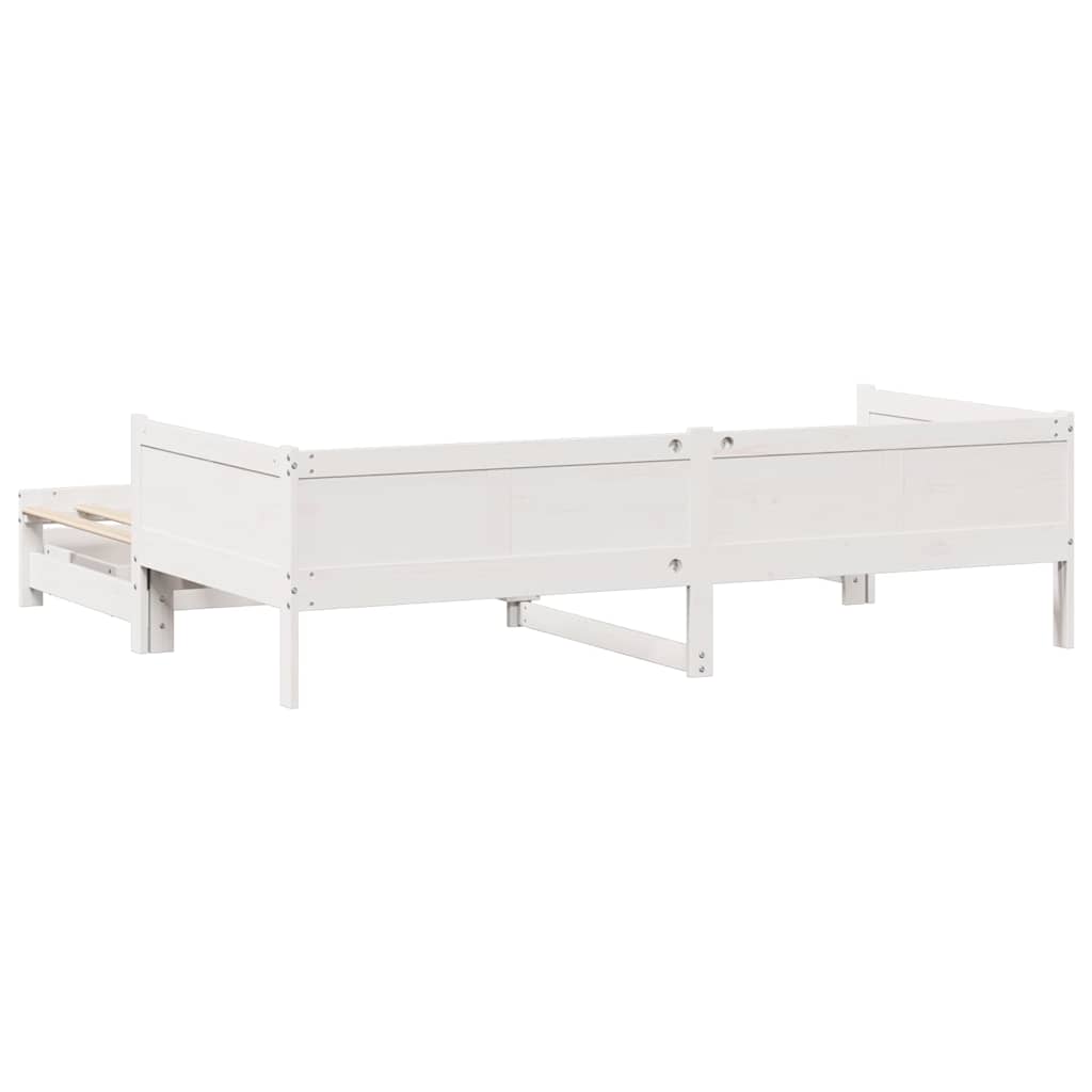 Letto Estraibile con Cassetti senza Materasso Bianco 80x200 cm
