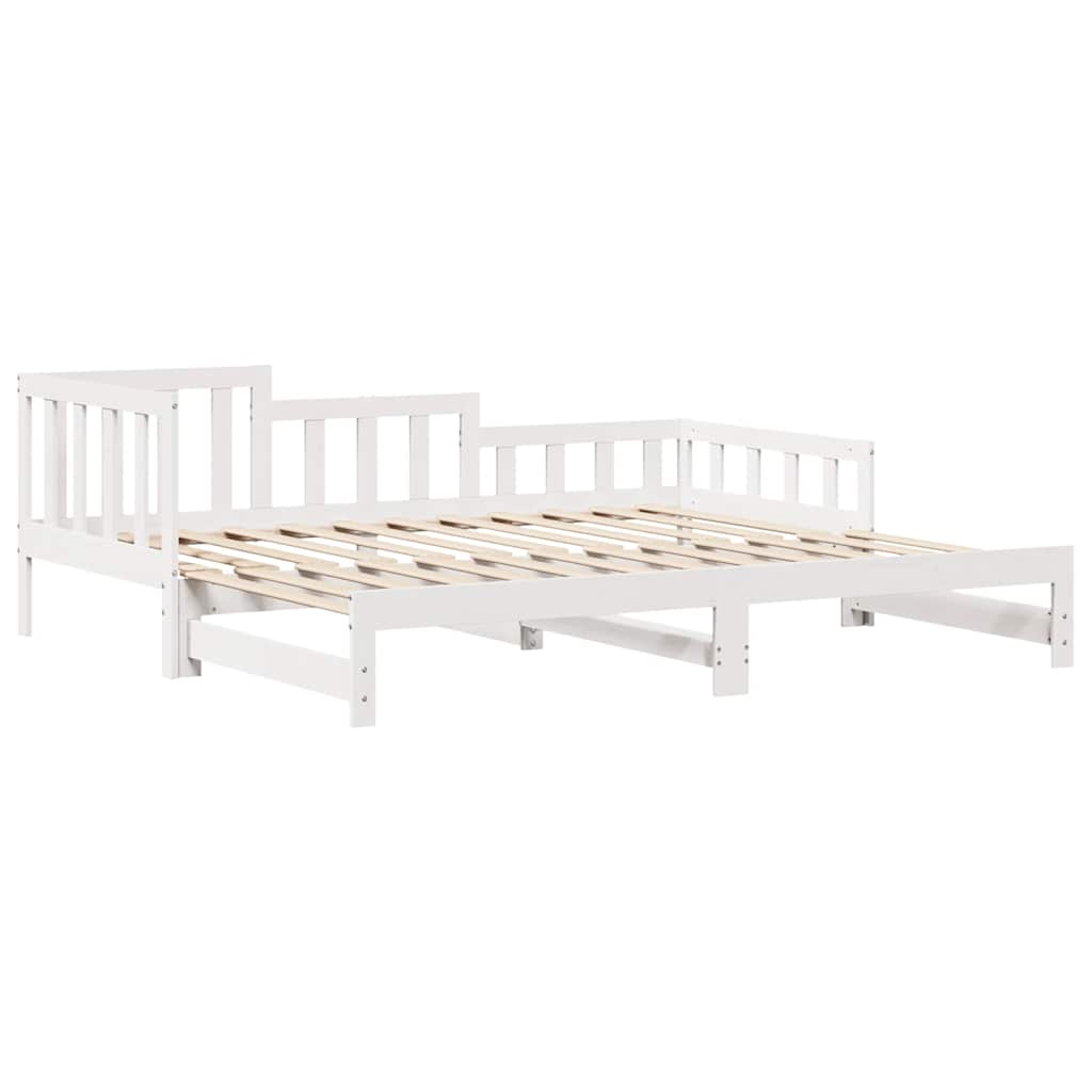 Letto Estraibile con Cassetti senza Materasso Bianco 90x200 cm