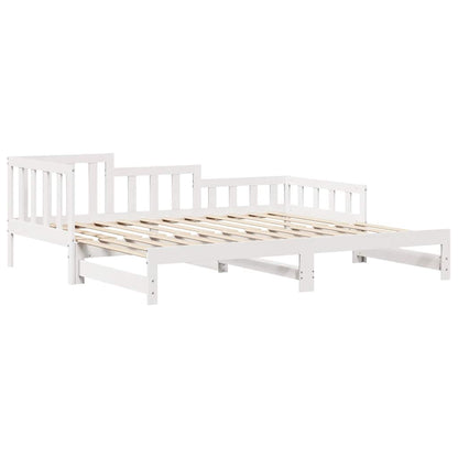 Letto Estraibile con Cassetti senza Materasso Bianco 90x200 cm