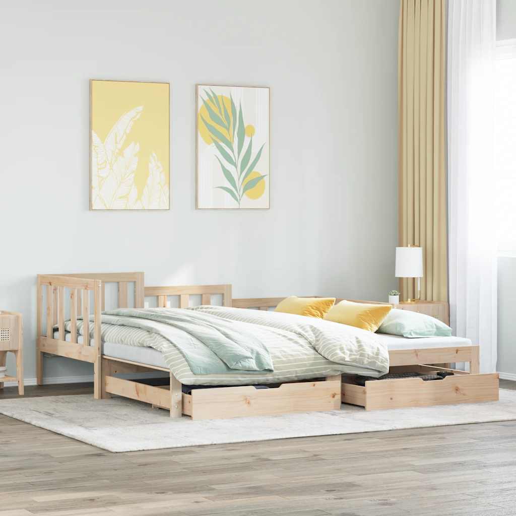 Divano Letto Estraibile con Cassetti senza Materasso 90x190 cm - homemem39