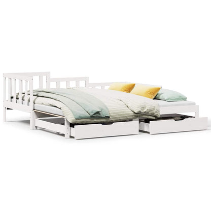 Letto Estraibile con Cassetti senza Materasso Bianco 90x190 cm - homemem39