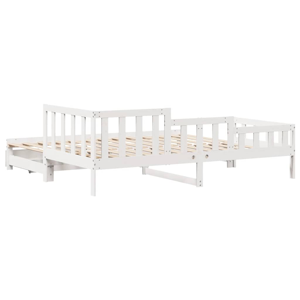 Letto Estraibile con Cassetti senza Materasso Bianco 90x190 cm - homemem39