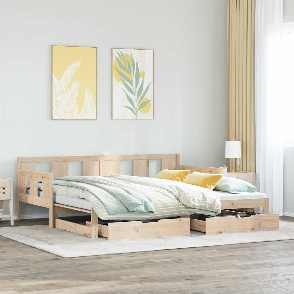 Divano Letto Estraibile con Cassetti senza Materasso 90x200 cm - homemem39