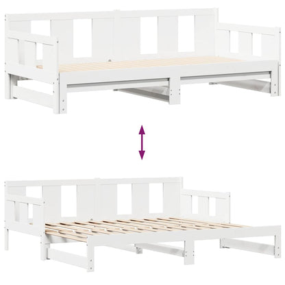 Letto Estraibile con Cassetti senza Materasso Bianco 80x200 cm