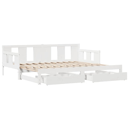 Letto Estraibile con Cassetti senza Materasso Bianco 90x190 cm - homemem39