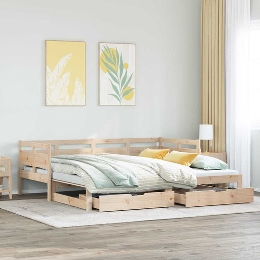 Divano Letto Estraibile con Cassetti senza Materasso 90x200 cm - homemem39