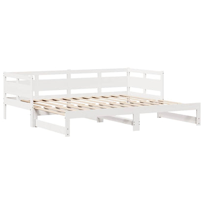 Letto Estraibile con Cassetti senza Materasso Bianco 90x200 cm