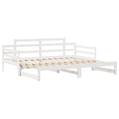 Letto Estraibile con Cassetti senza Materasso Bianco 90x200 cm