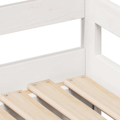 Letto Estraibile con Cassetti senza Materasso Bianco 90x200 cm