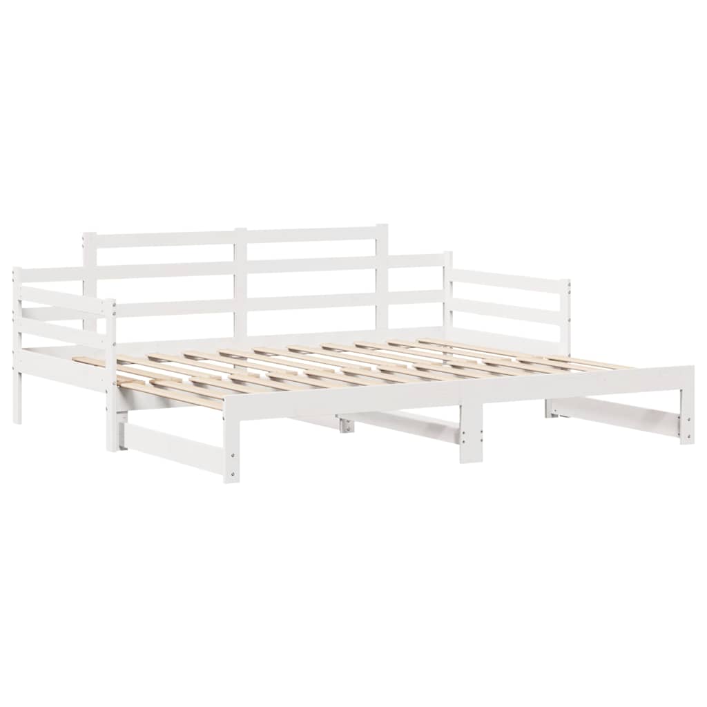 Letto Estraibile con Cassetti senza Materasso Bianco 80x200 cm
