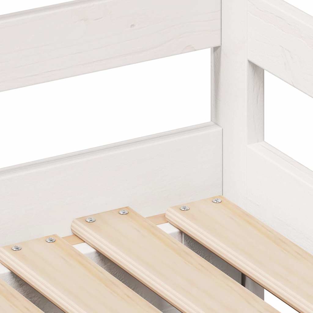 Letto Estraibile con Cassetti senza Materasso Bianco 80x200 cm