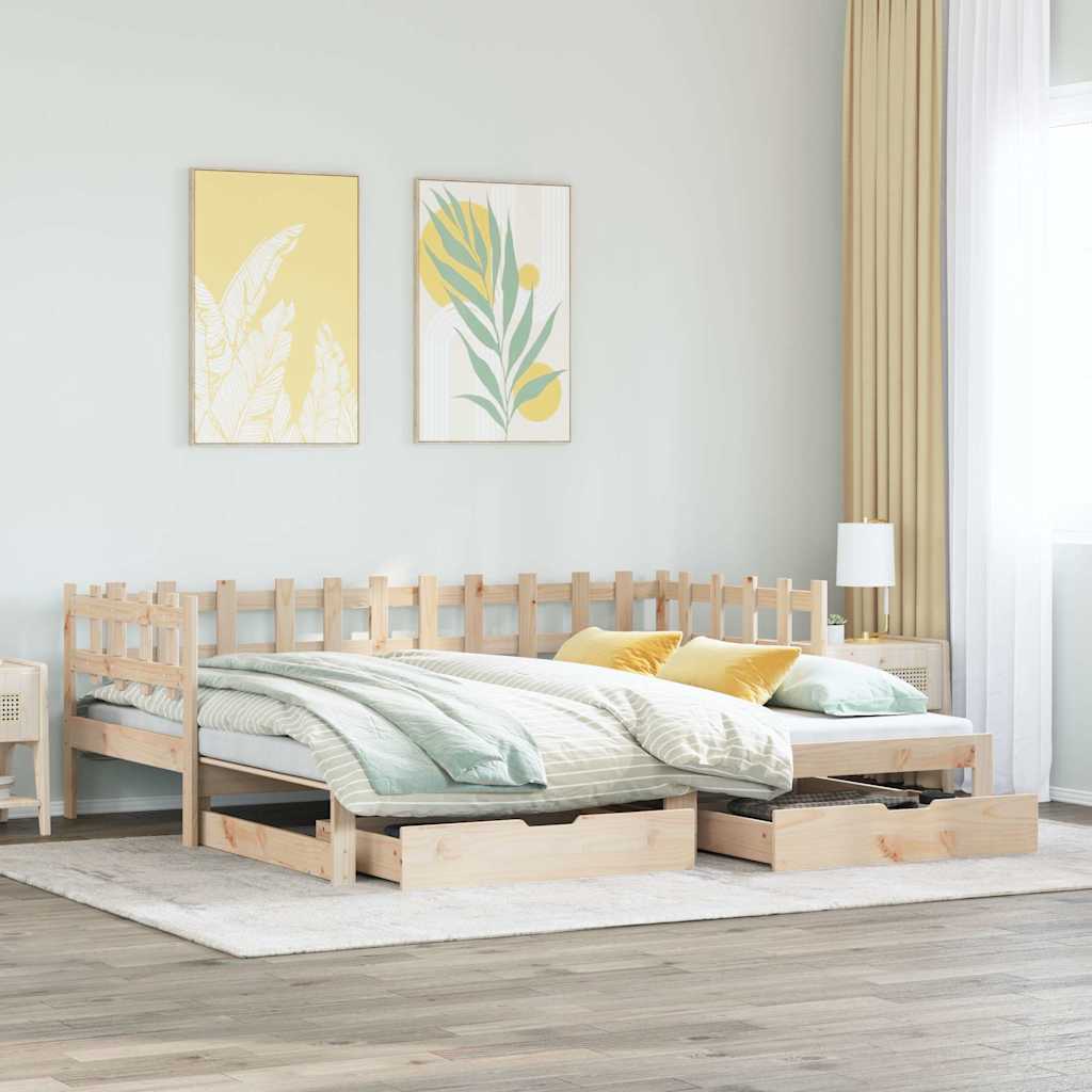 Divano Letto Estraibile con Cassetti senza Materasso 80x200 cm