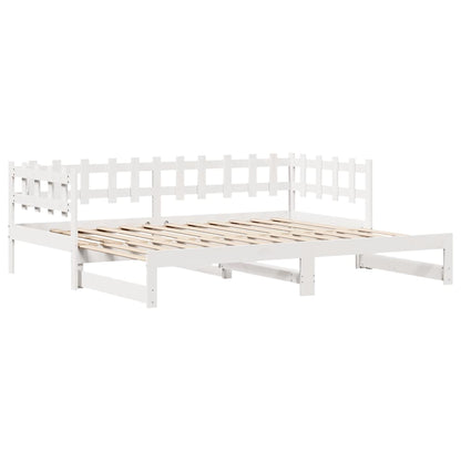 Letto Estraibile con Cassetti senza Materasso Bianco 80x200 cm
