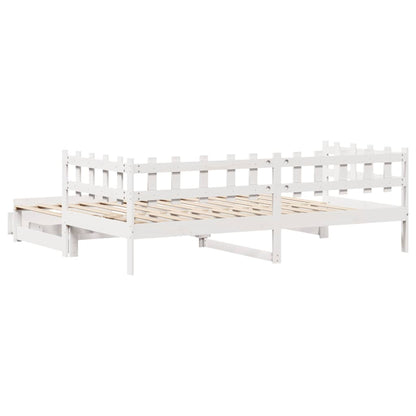 Letto Estraibile con Cassetti senza Materasso Bianco 80x200 cm