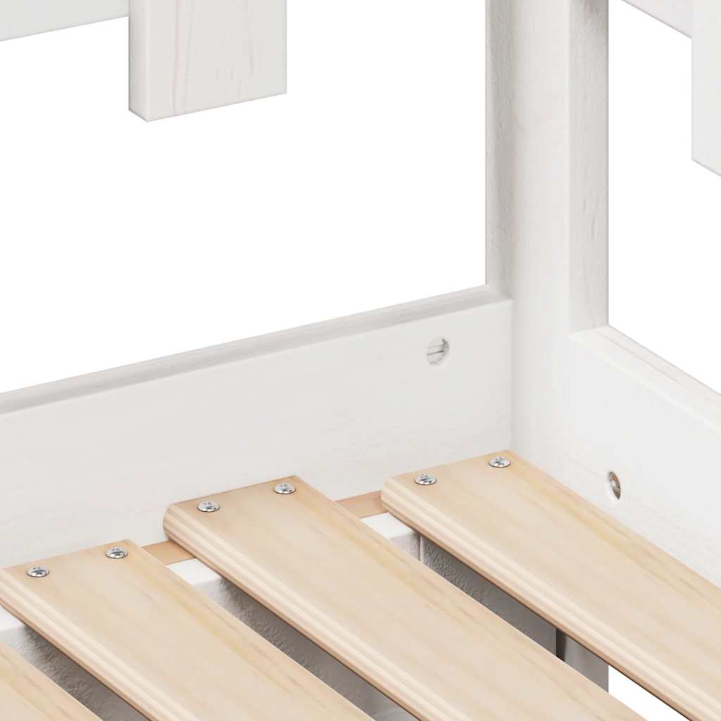 Letto Estraibile con Cassetti senza Materasso Bianco 80x200 cm