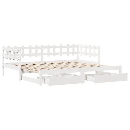 Letto Estraibile con Cassetti senza Materasso Bianco 90x190 cm - homemem39