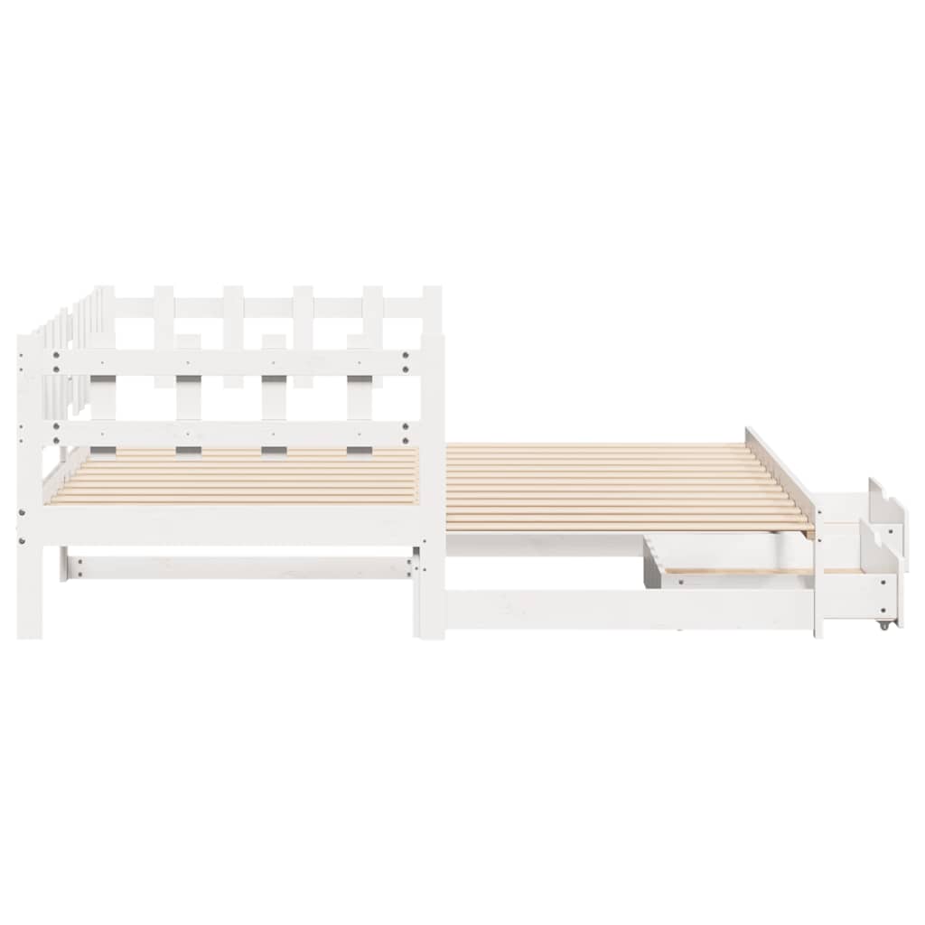 Letto Estraibile con Cassetti senza Materasso Bianco 90x190 cm - homemem39