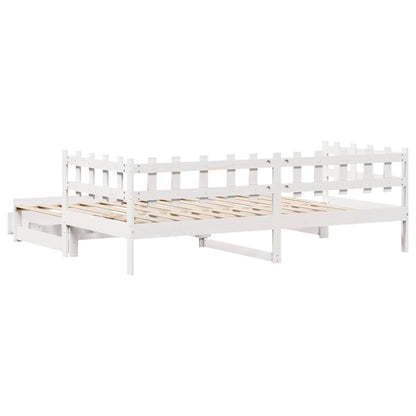 Letto Estraibile con Cassetti senza Materasso Bianco 90x190 cm - homemem39