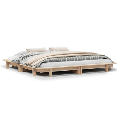 Letto senza Materasso 200x200 cm in Legno Massello di Pino - homemem39