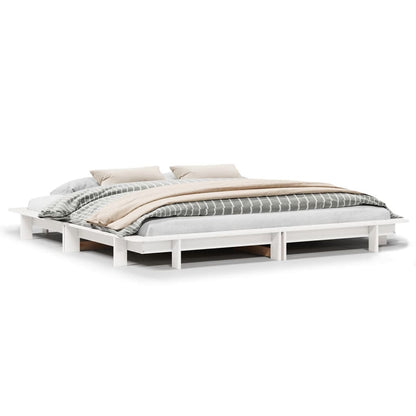 Giroletto senza Materasso Bianco 200x200 cm Legno Massello Pino | homemem39