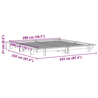 Giroletto senza Materasso Bianco 200x200 cm Legno Massello Pino | homemem39