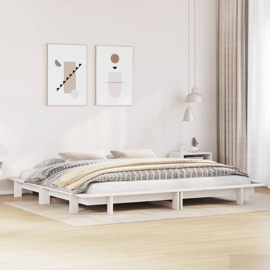 Giroletto senza Materasso Bianco 200x200 cm Legno Massello Pino | homemem39