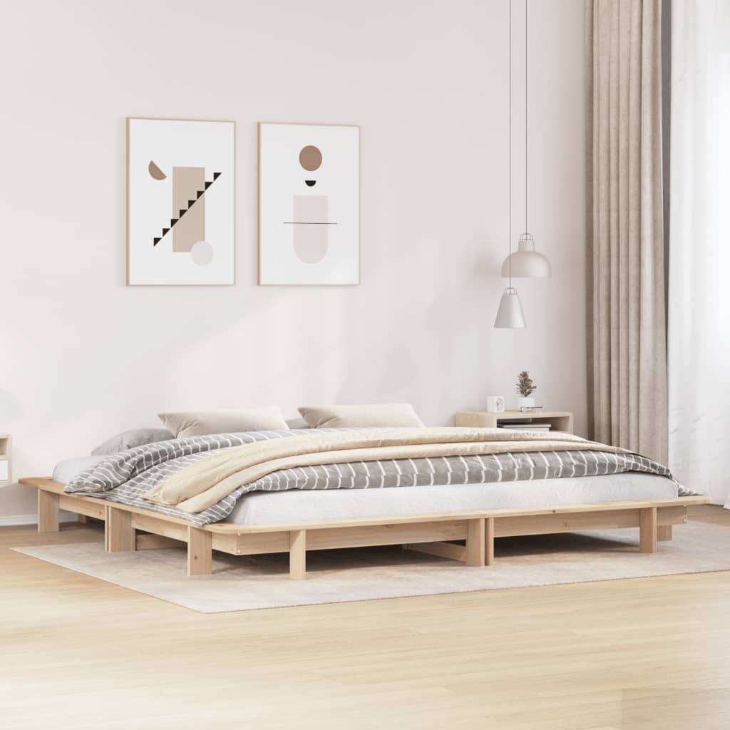 Letto senza Materasso 180x200 cm in Legno Massello di Pino - homemem39
