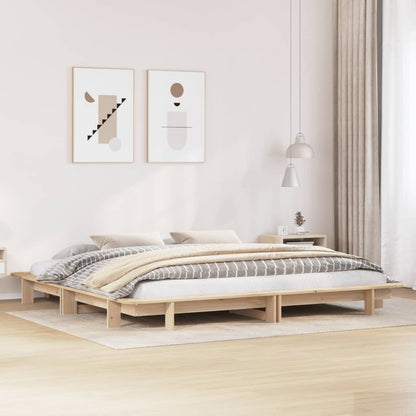 Letto senza Materasso 180x200 cm in Legno Massello di Pino - homemem39