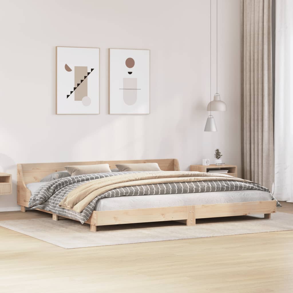 Letto senza Materasso 200x200 cm in Legno Massello di Pino - homemem39
