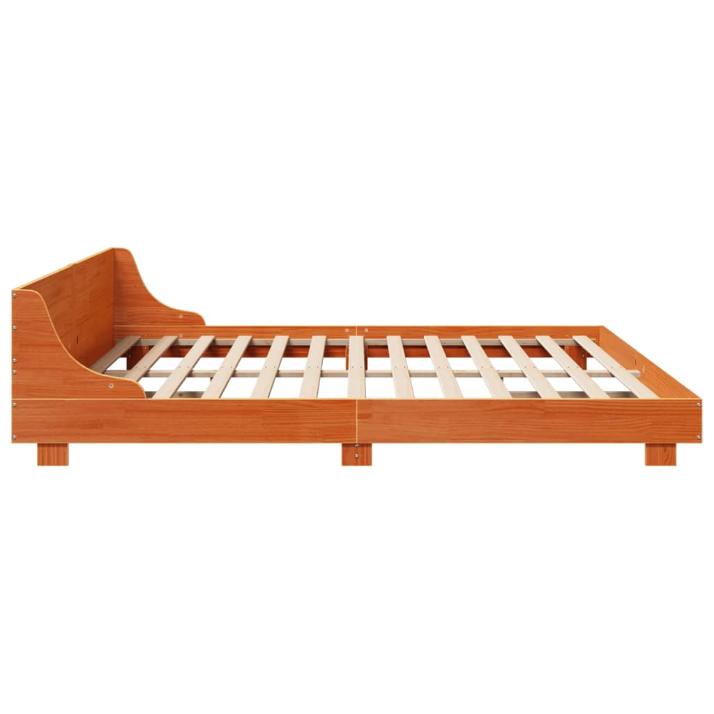 Letto senza Materasso Marrone Cera 200x200 cm in Legno di Pino - homemem39