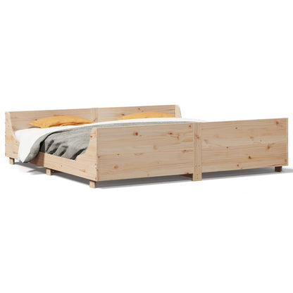 Letto senza Materasso 200x200 cm in Legno Massello di Pino | homemem39
