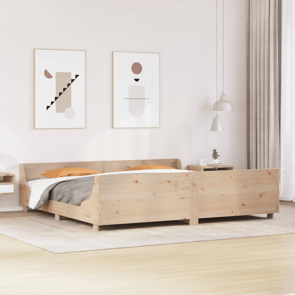 Letto senza Materasso 200x200 cm in Legno Massello di Pino | homemem39