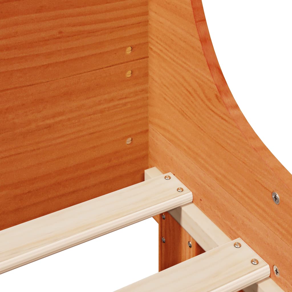 Letto senza Materasso Marrone Cera 200x200 cm in Legno di Pino | homemem39