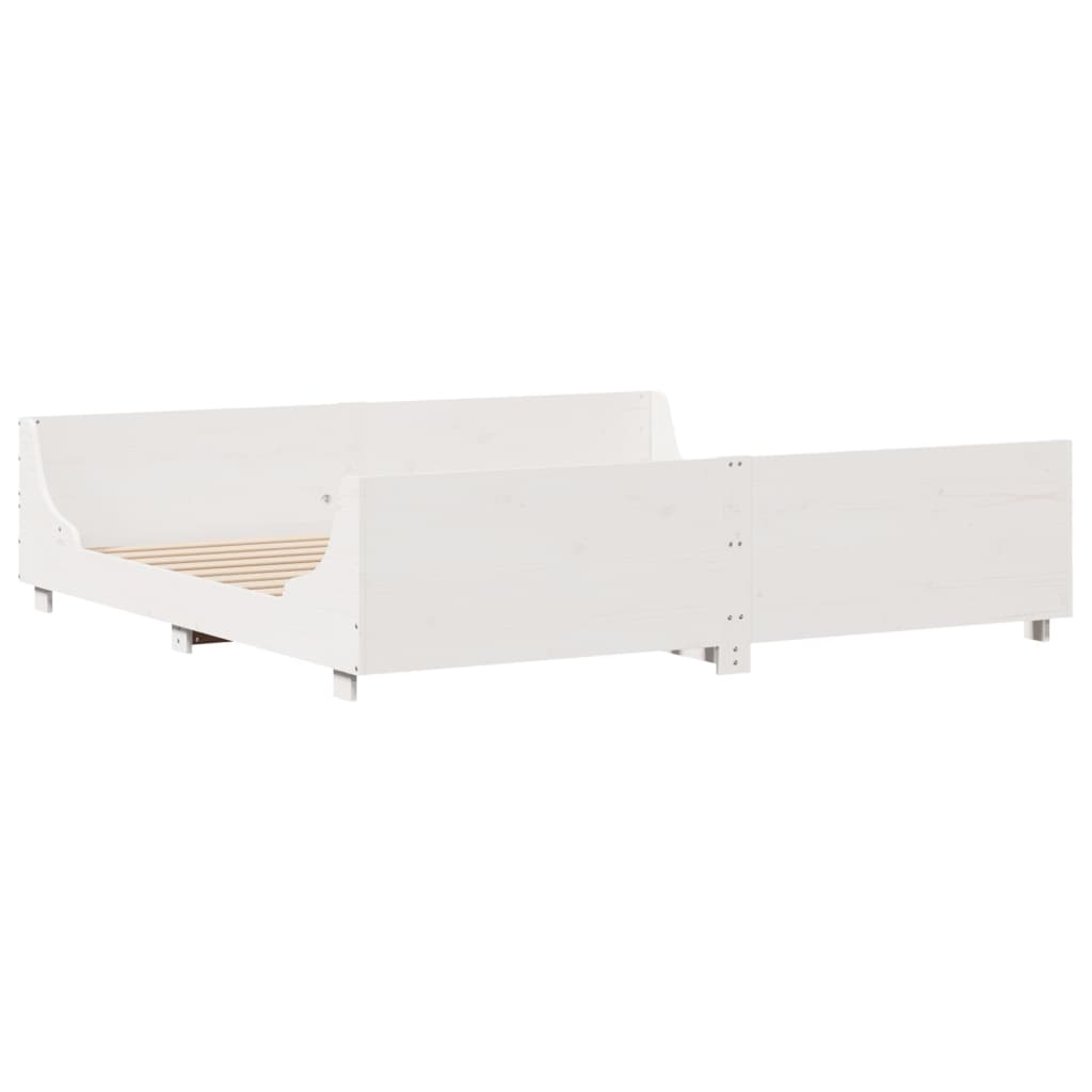 Letto senza Materasso Bianco 180x200 cm Legno Massello di Pino - homemem39