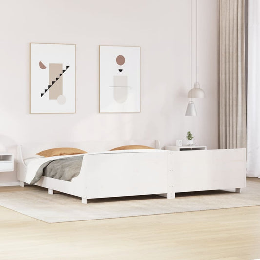 Letto senza Materasso Bianco 180x200 cm Legno Massello di Pino - homemem39