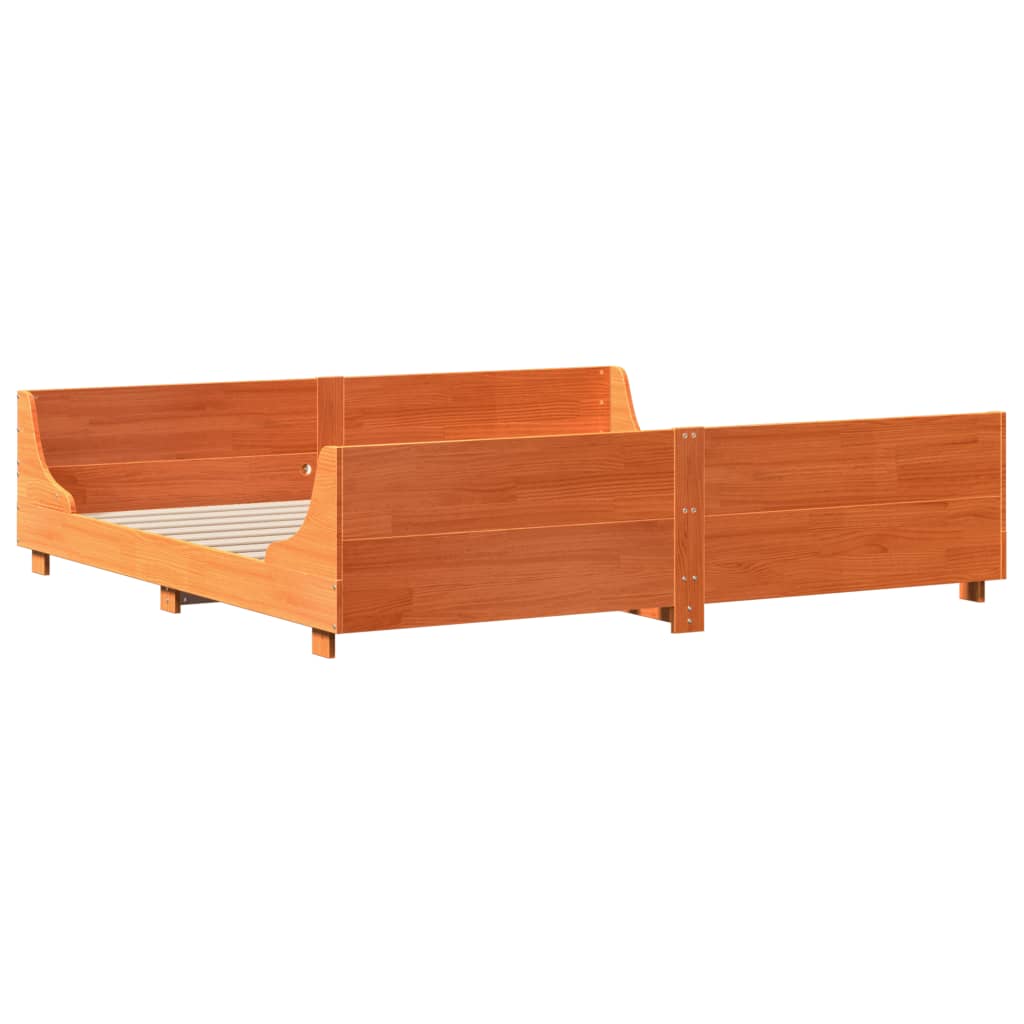 Letto senza Materasso Marrone Cera 180x200 cm in Legno di Pino | homemem39