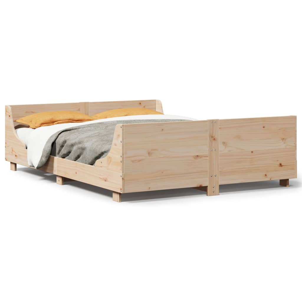 Letto senza Materasso 160x200 cm in Legno Massello di Pino - homemem39
