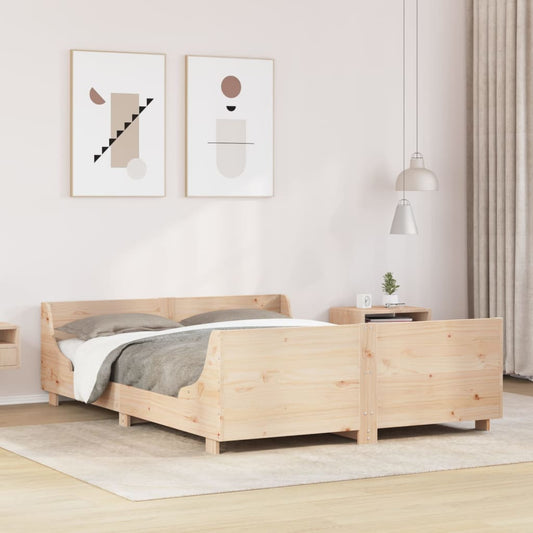 Letto senza Materasso 150x200 cm in Legno Massello di Pino | homemem39