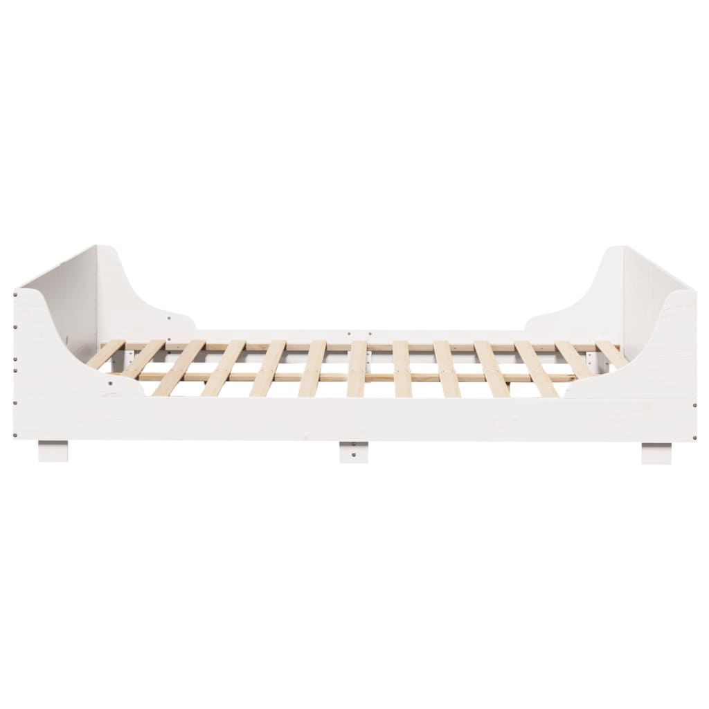 Letto senza Materasso Bianco 150x200 cm Legno Massello di Pino | homemem39