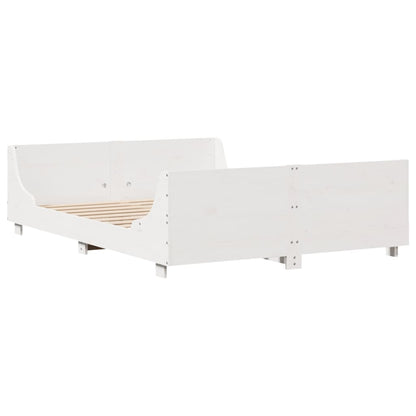 Letto senza Materasso Bianco 150x200 cm Legno Massello di Pino | homemem39