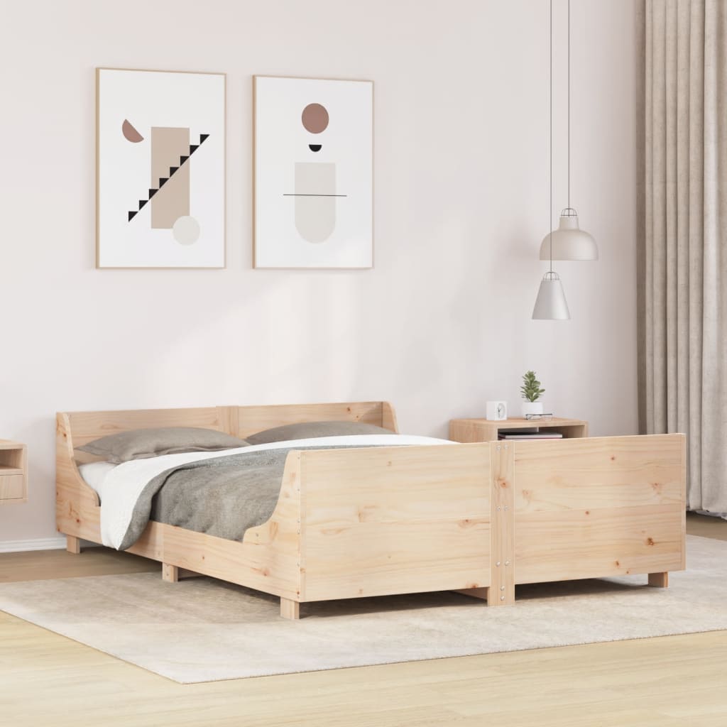 Letto senza Materasso 140x190 cm in Legno Massello di Pino | homemem39