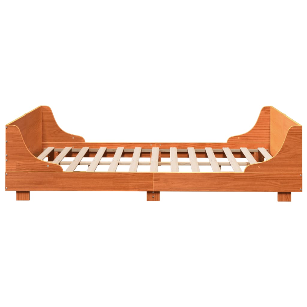 Letto senza Materasso Marrone Cera 140x190 cm in Legno di Pino | homemem39