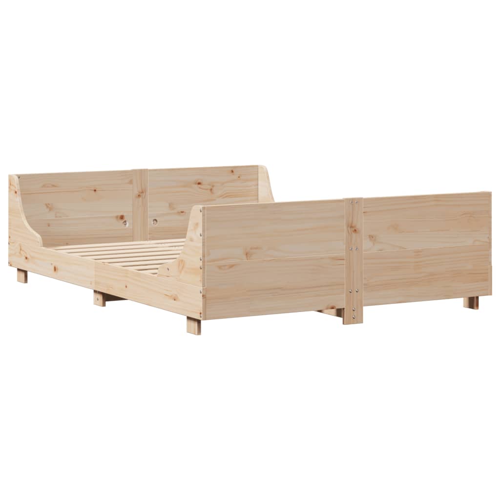 Letto senza Materasso 135x190 cm in Legno Massello di Pino | homemem39