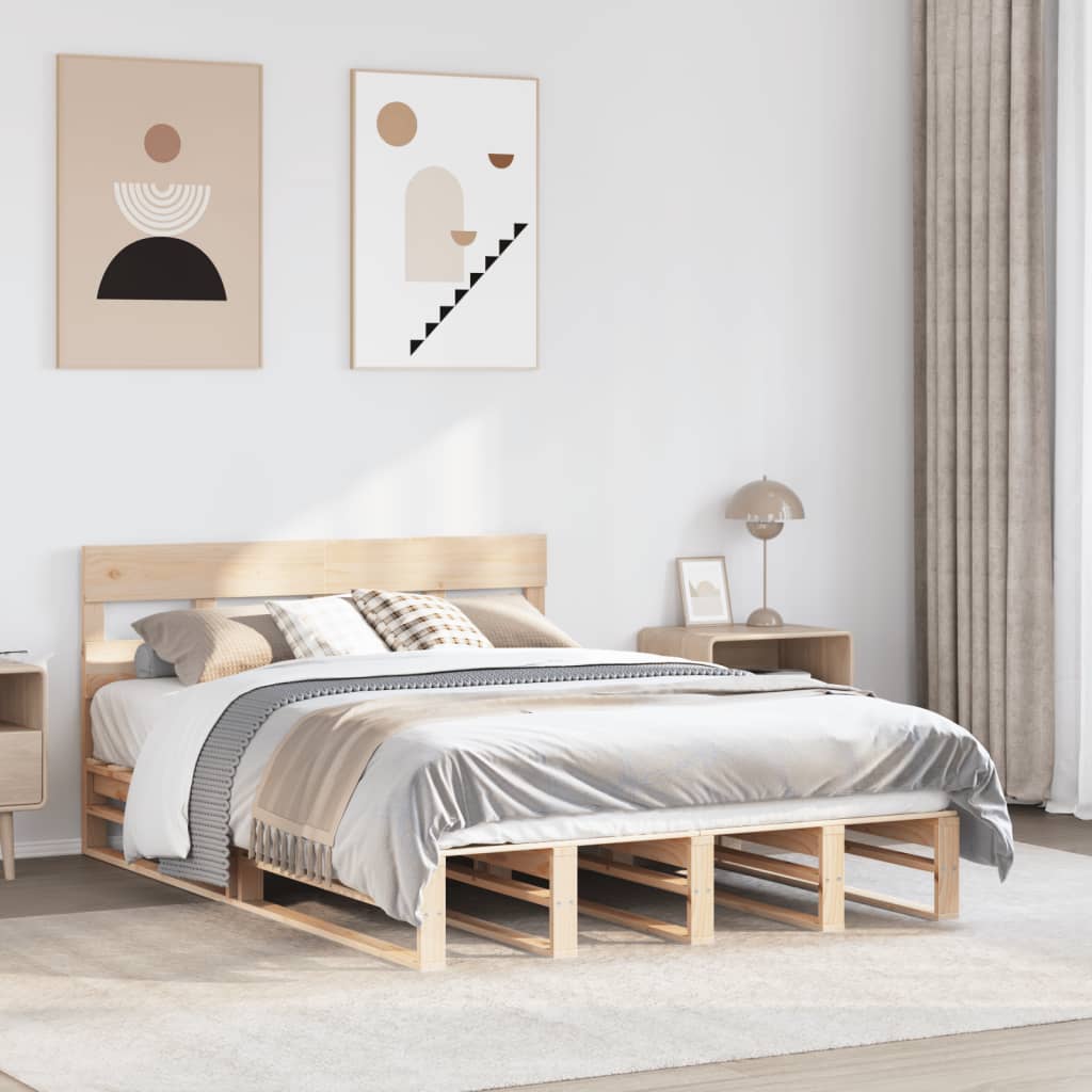 Letto senza Materasso 120x200 cm in Legno Massello di Pino | homemem39